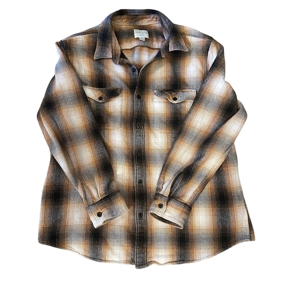 American Eagle Classic Fit Heavy Plaid Flannel Button Shirt Size XXL 100%Cotton